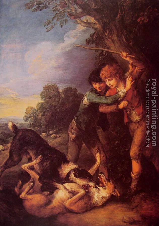 Thomas Gainsborough : Shepherd Boys with Dogs Fighting